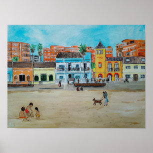 Póster Pintura de Playa de la Malvarrosa por Alfred Fox