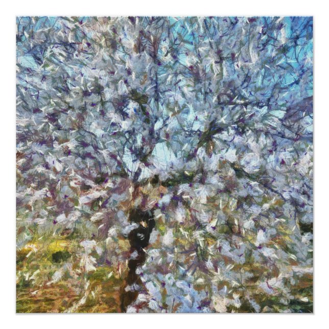 Póster Pintura de Pointillism de primavera (Anverso)