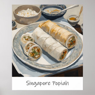 Póster Pintura de Popiah en Singapur - Imagen de archivo