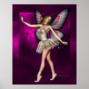 Póster Pintura de Poster de Ballerina Fairy Artwork D1