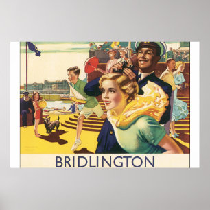Póster Pintura de Poster de viajes Bridlington_Vintage