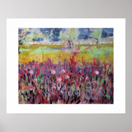 Póster Pintura de pradera de algodoncillo / Artista Larry