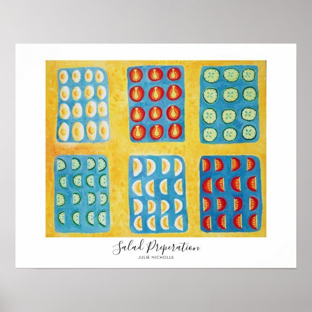 Póster Pintura de preparación de ensalada (Frente)