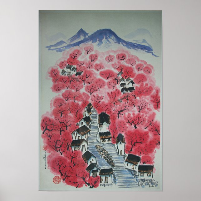 Póster Pintura de pueblo oriental Rosy (Frente)