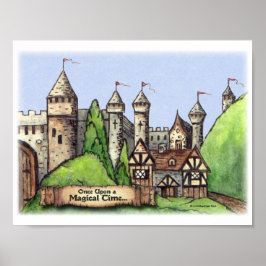 Póster Pintura de pueblo renacentista