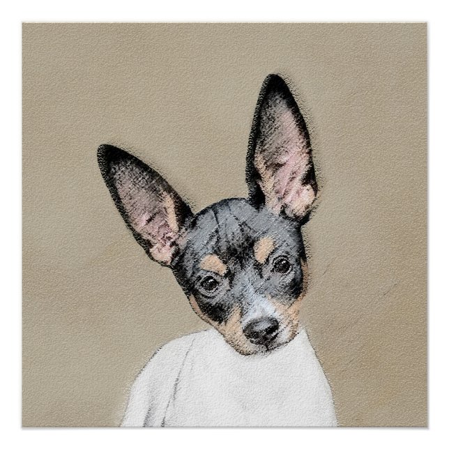 Póster Pintura de Rat Terrier - Arte Perro Original. (Anverso)