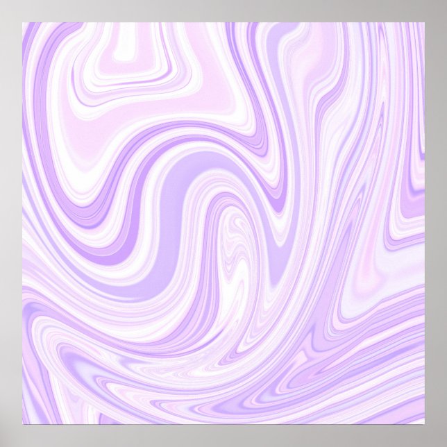 Póster Pintura de rayas onduladas de lavanda abstracta (Frente)