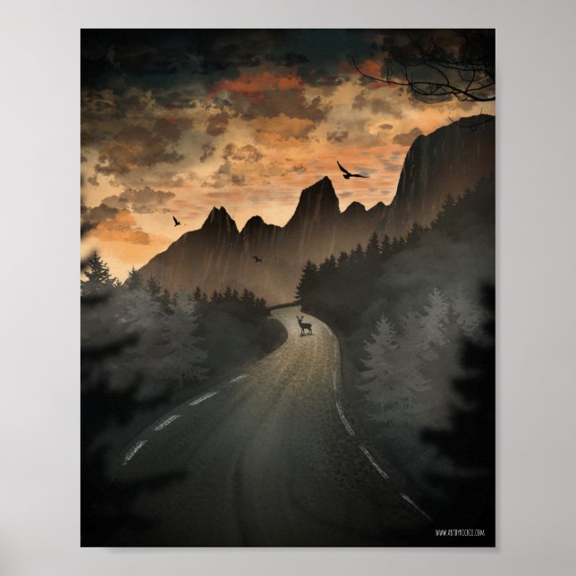 Póster Pintura de referencia de la tela de Faux del polo  (Frente)