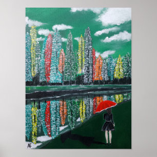 Póster Pintura de Reflexión de Otoño por Alfred Fox