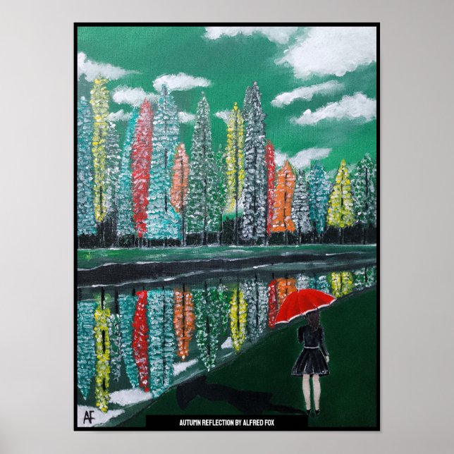 Póster Pintura de reflexión otoñal de Alfred Fox (Frente)