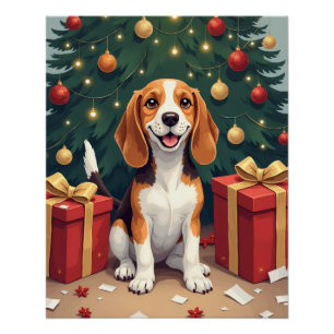 Póster Pintura de regalo de Navidad por la mañana de Beag