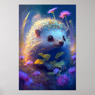 Póster Pintura de retrato animal Hedgehog Vida silvestre 