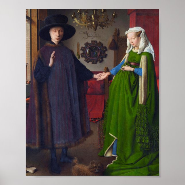 Póster Pintura De Retrato Arnolfini De Jan Van Eyck (Frente)
