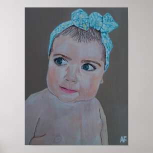 Póster Pintura de retrato de bebé de Alfred Fox