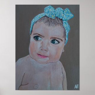Póster Pintura de retrato de bebé de Alfred Fox