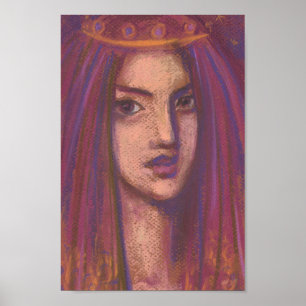 Póster Pintura de retrato de Chica de orientación orienta