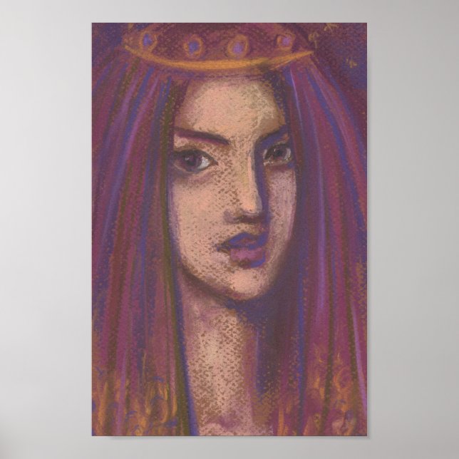 Póster Pintura de retrato de Chica de orientación orienta (Frente)