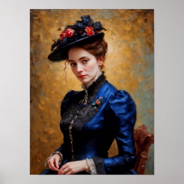 Póster Pintura de retrato de dama de inglés victoriana (Frente)