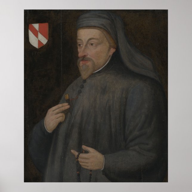 Póster Pintura de retrato de Geoffrey Chaucer (Frente)