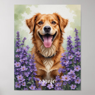 Póster Pintura de retrato de mascota al acuarela, Retrato