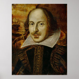 Póster Pintura de retrato vintage de William Shakespeare