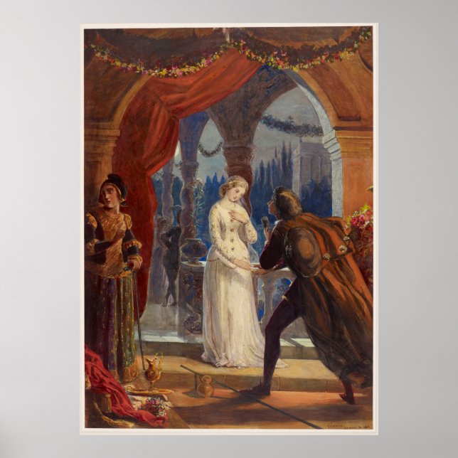 Póster Pintura de Romeo y Julieta Vintage (1861) (Frente)