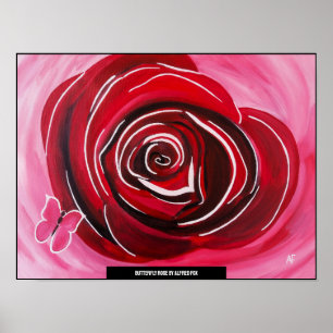 Póster Pintura de Rosa Mariposa por Alfred Fox