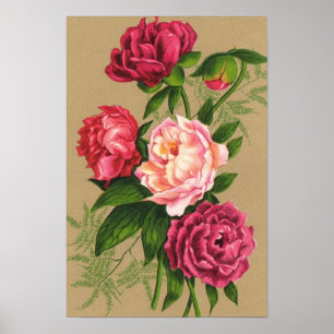 Póster Pintura de rosas rojas