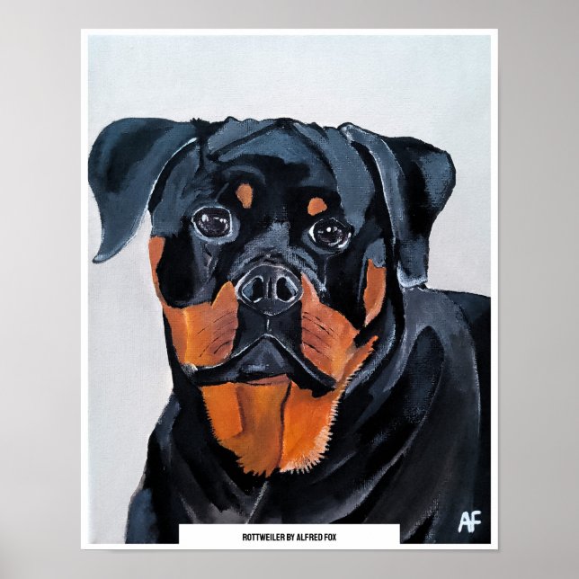 Póster Pintura de Rottweiler de Alfred Fox (Frente)