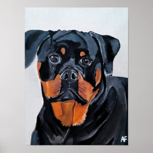 Póster Pintura de Rottweiler por Alfred Fox