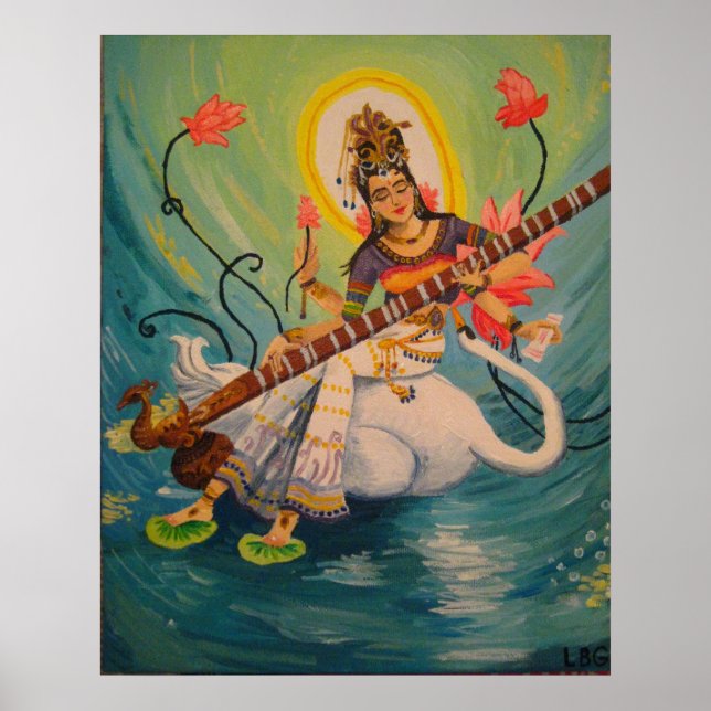 Póster Pintura de Saraswati (Frente)