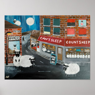 Póster Pintura de Sheep Town de Alfred Fox