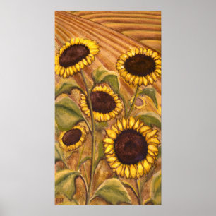 Póster Pintura De Sunflowers Painting De Paisaje Canadien