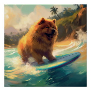 Póster Pintura de surf Chow Chow Beach