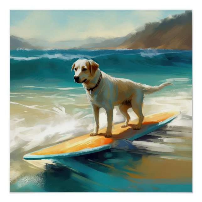 Póster Pintura de surf de Anatolian Shepherd Beach (Anverso)