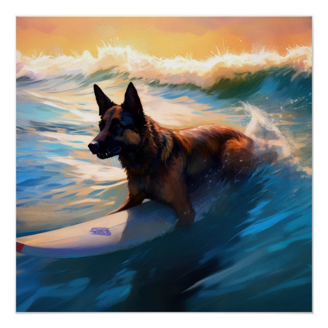 Póster Pintura de surf de Shepherd Beach en Bélgica (Anverso)