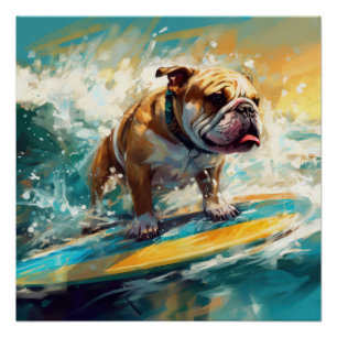 Póster Pintura de surf en bulldog Beach