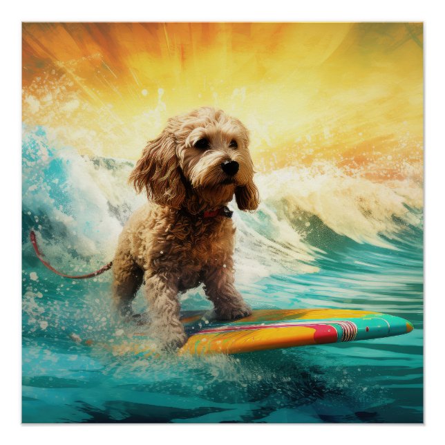Póster Pintura de surf en Cockapoo Beach (Anverso)
