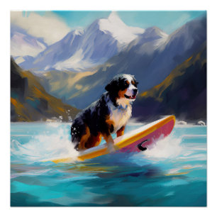 Póster Pintura de surf en la playa de montaña de Berna