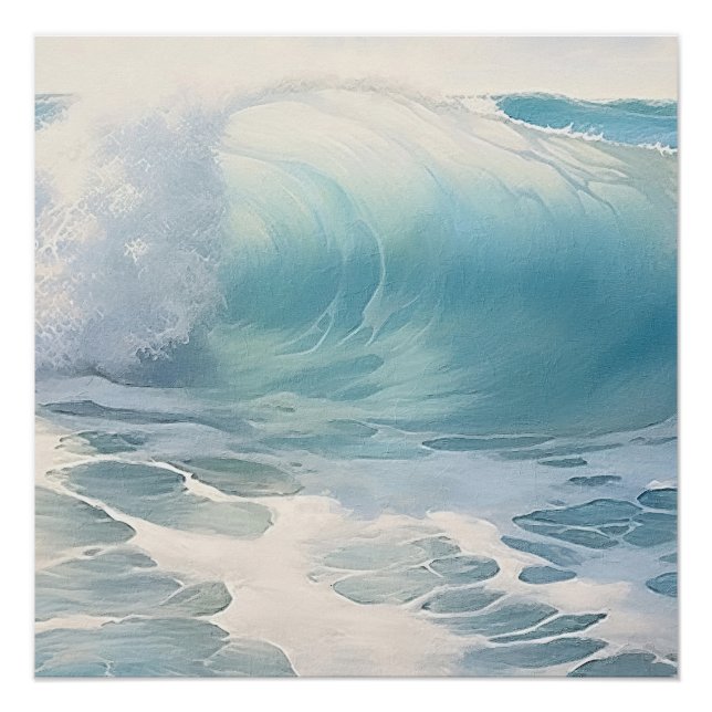 Póster Pintura de tema de las olas de playa (Anverso)