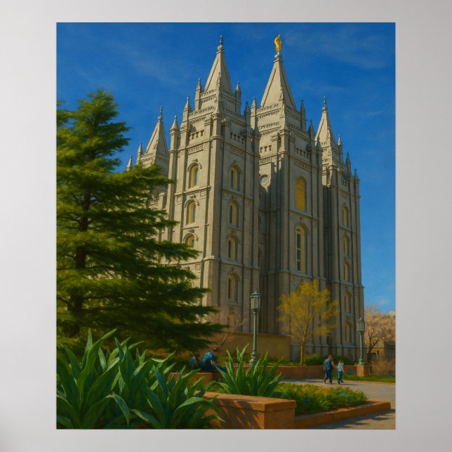 Póster Pintura de templo de Salt Lake #1™ LDS Wall Art (Frente)