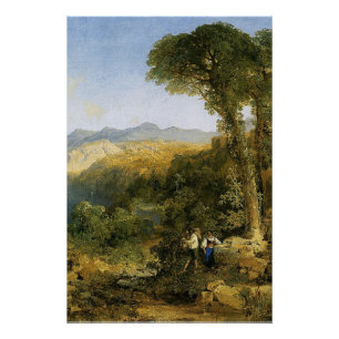 Póster Pintura de Thomas Moran, Costa Amalfitana,
