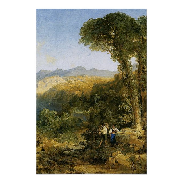Póster Pintura de Thomas Moran, Costa Amalfitana, (Anverso)