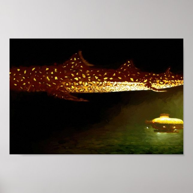 Póster Pintura de tiburón jaguar para The Life Aquatic co (Frente)