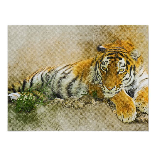 Póster Pintura de tigre (Anverso)