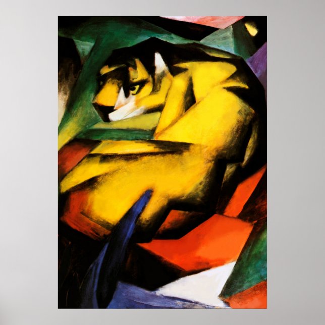 Póster Pintura de tigre de Franz Marc (Frente)
