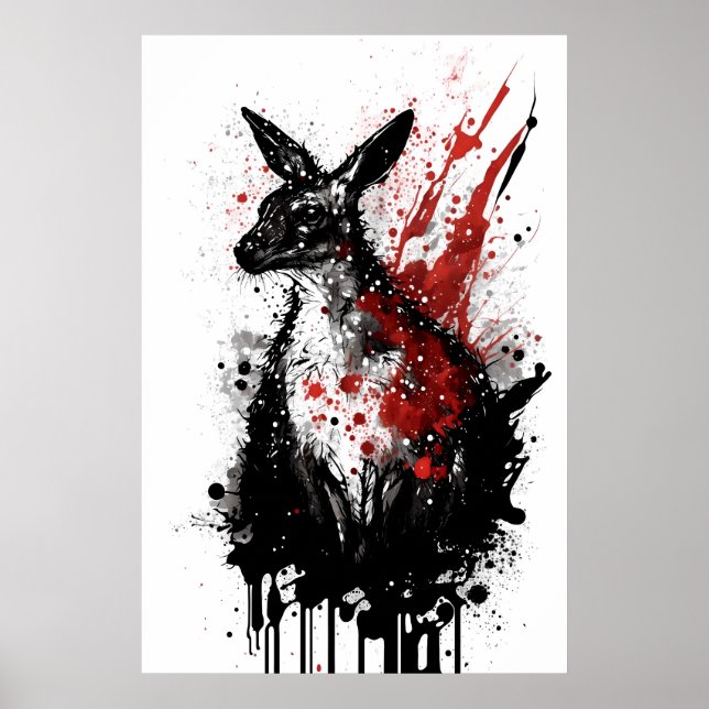 Póster Pintura de tinta canguro (Frente)