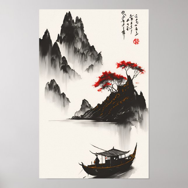 Póster Pintura de tinta china (Frente)