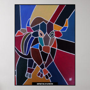 Póster Pintura de toro abstracto de Alfred Fox