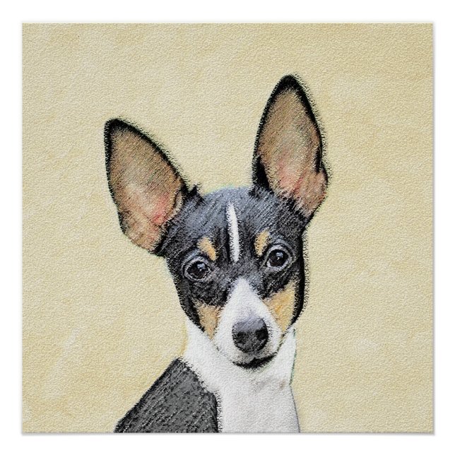 Póster Pintura de Toy Fox Terrier - Arte de Perro Origina (Anverso)